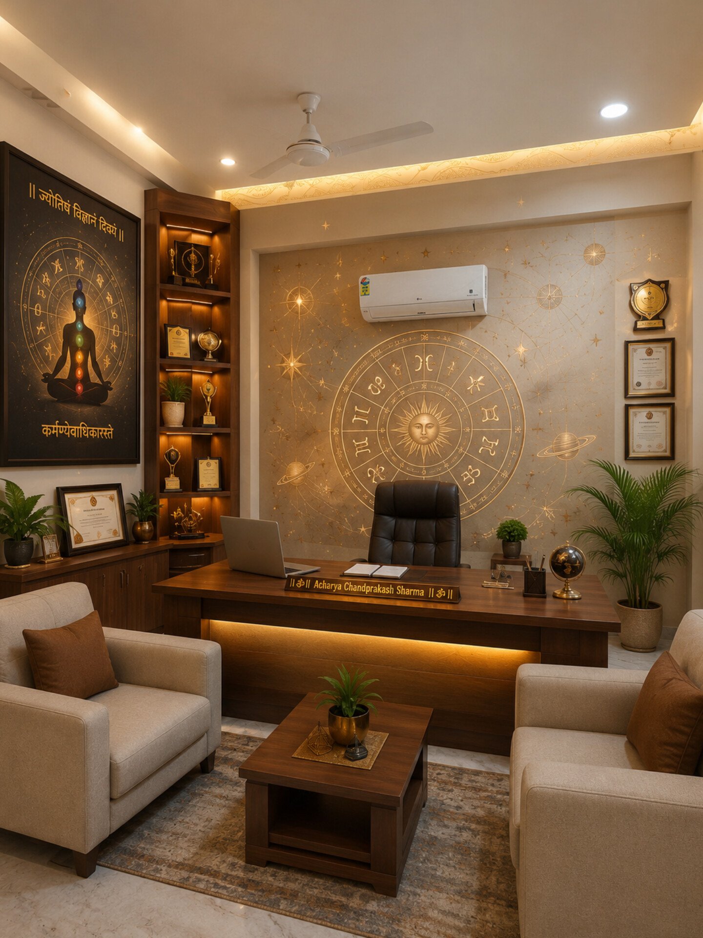 Jyotirved Astrology consultation office interior in Jaipur